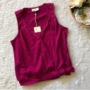 Universal Thread pink wrap tie v neck tank
